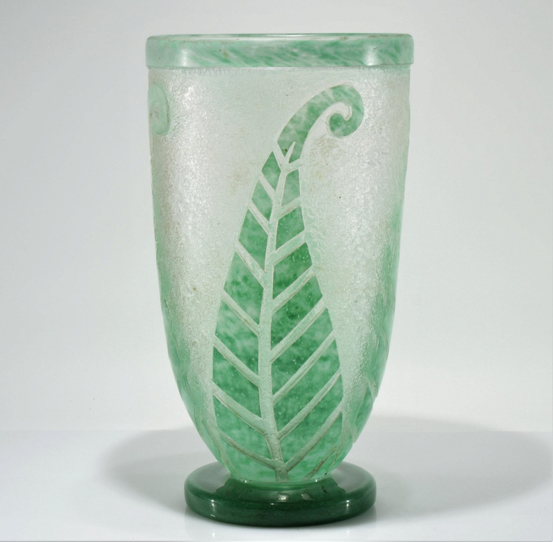 Degue - Art Deco Acid Etched Glass Vase