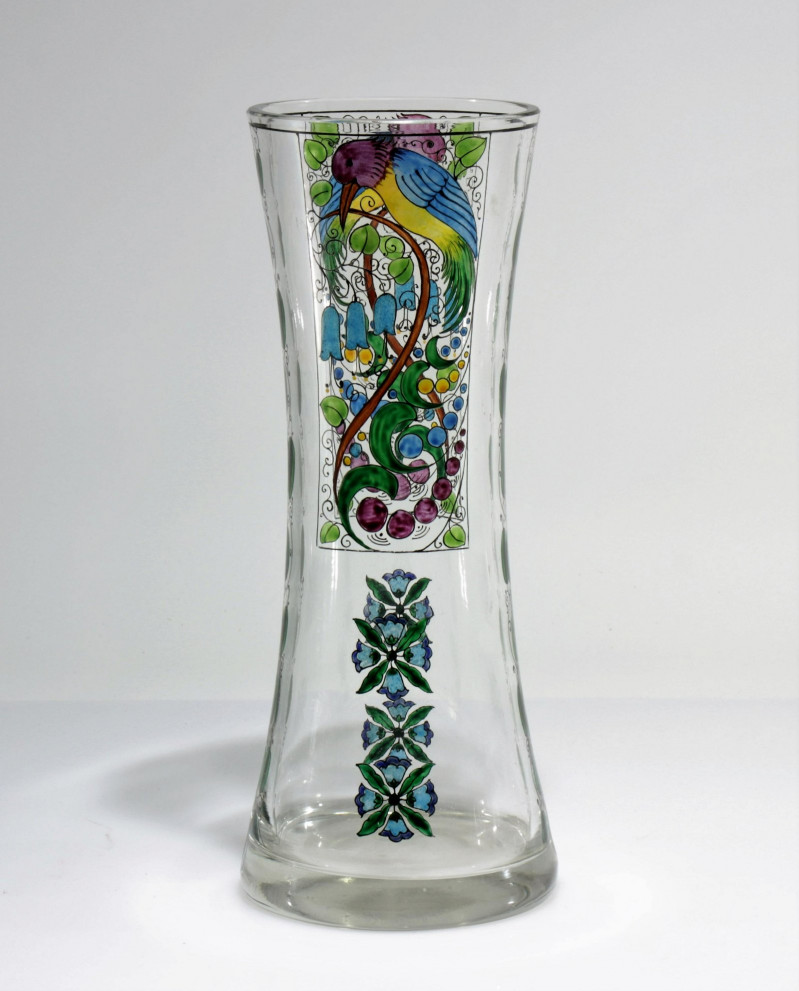 Attr. Adolf Beckert - Enameled Glass Vase