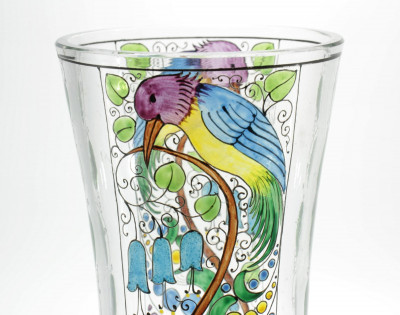 Attr. Adolf Beckert - Enameled Glass Vase
