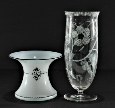 Austrian Enameled Glass Vases