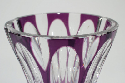 Bohemian Etched Colored Glass Vessels