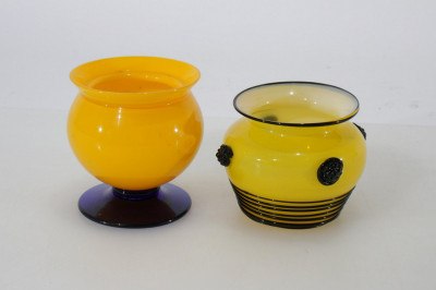 Four Loetz Tango Glass Vases & Cups