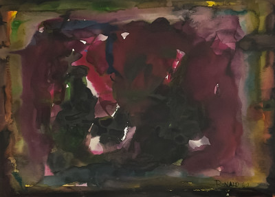 William Ronald - Untitled (Abstract in Magenta, Yellow and Green)
