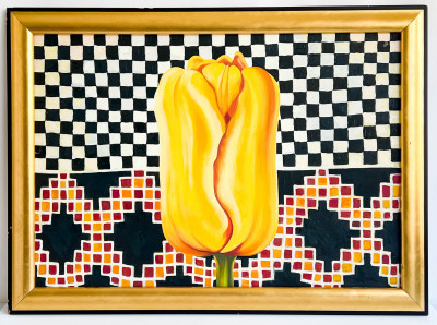 Lowell Nesbitt - The Carpet and the Yellow Tulip