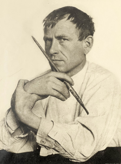 Hugo Erfurth - Portrait of Otto Dix with Paintbrush