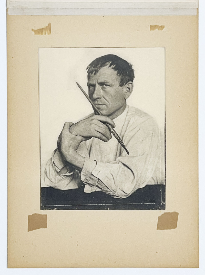 Hugo Erfurth - Portrait of Otto Dix with Paintbrush