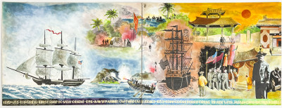 Lowell Nesbitt - Study for Mural at Treasure Island Naval History Museum