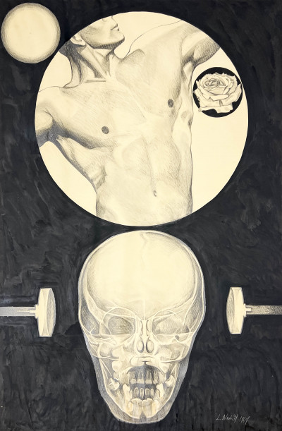 Image for Lot Lowell Nesbitt - Untitled (Man and Skull)
