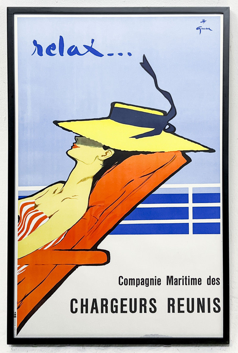 Rene Gruau - Poster: Relax….Compagnie Maritime des Chargeurs Reunis