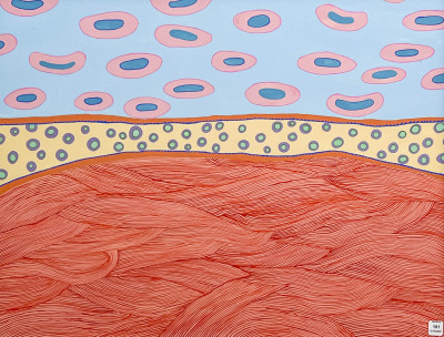 Lindsay Obermeyer - Untitled (Blue, Pink, and Orange Composition)