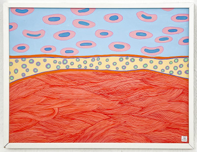 Lindsay Obermeyer - Untitled (Blue, Pink, and Orange Composition)
