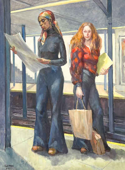 Image for Lot Lucian Geraci - Subway, New York City, with Two Figures