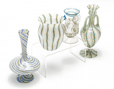 Group of 4 Salviati Venetian Glass Vessels