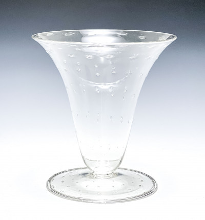 Image for Lot Italian Clear Soffiato Glass Vase