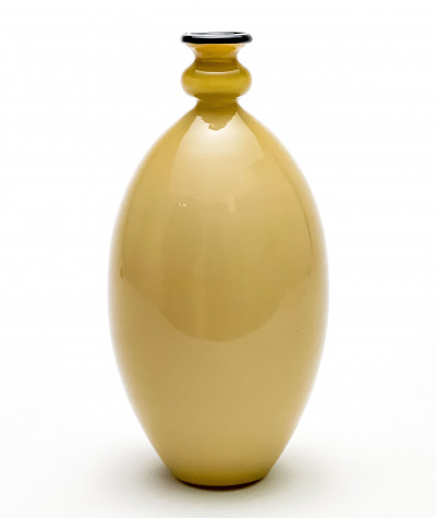 Image for Lot Italian Murano Amber Incamiciato Glass Vase