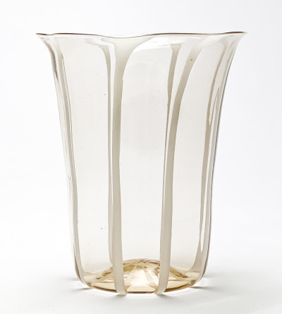 Image for Lot Carlo Scarpa for M.V.M. Cappellin - Pale Amber Soffiato Vase, model no. 5464