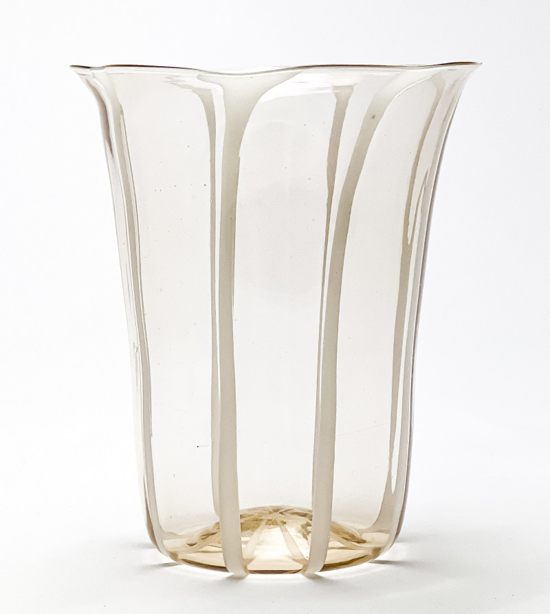 Carlo Scarpa for M.V.M. Cappellin - Pale Amber Soffiato Vase, model no. 5464