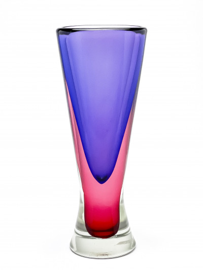 Image for Lot Flavio Poli for Seguso - Purple and Red Sommerso Vase