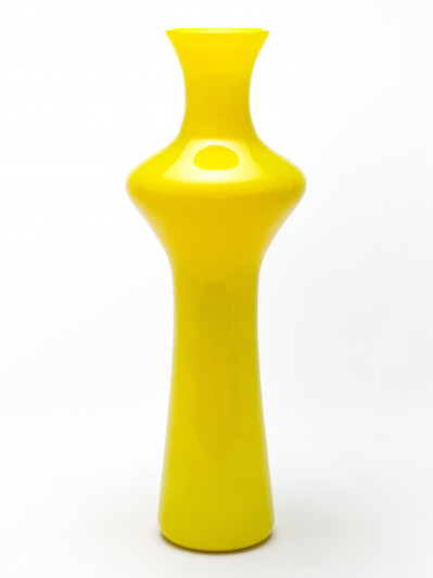 Image for Lot Tall Italian Yellow Opalino Glass Vase