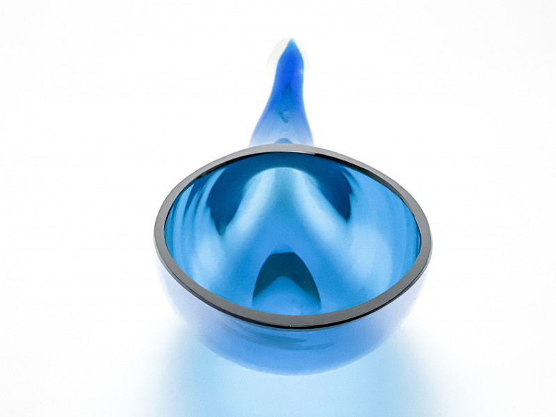 Blenko Blue Glass Horn-Shaped Vase, USA