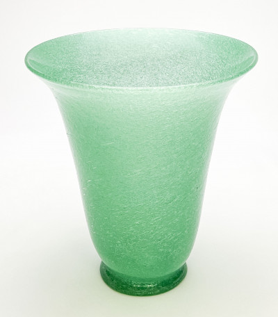 Barovier Italian Green Pulegoso Glass Vase