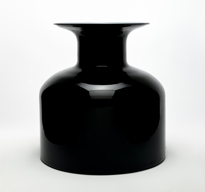 Image for Lot Italian Black Cased Glass Vase