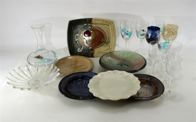 Image for Lot Contemporary Studio Glassware, Pottery