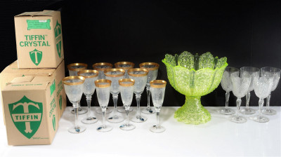 Image for Lot Towle Tiiffin Stemware, Wines & Punch Bowl
