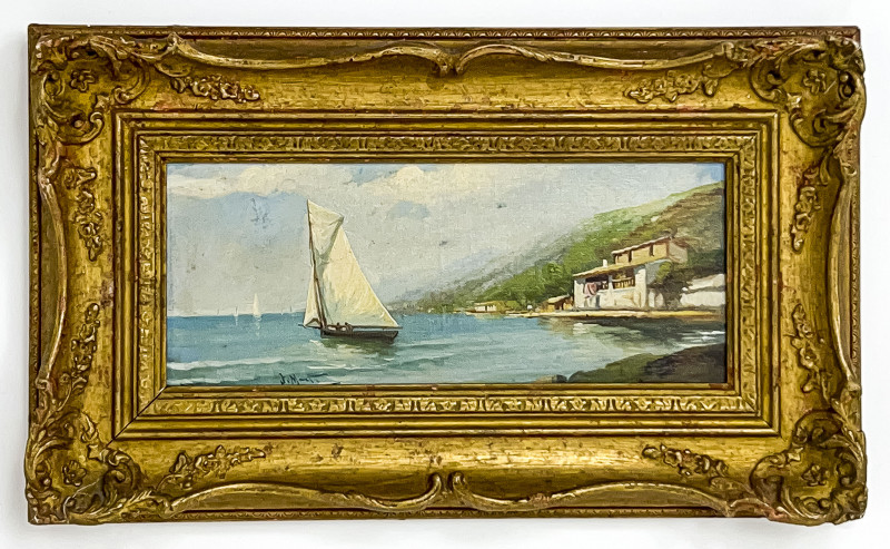 Artist Unknown - Coastal Scene with Sailboat