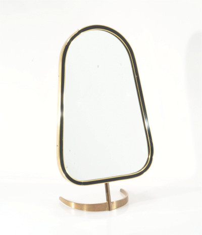 Image for Lot German Mid Century Enameled Brass Dressing Mirror