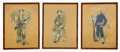 Image for Lot Francis Vandeveer Kughler - 3 Portraits of Soldiers