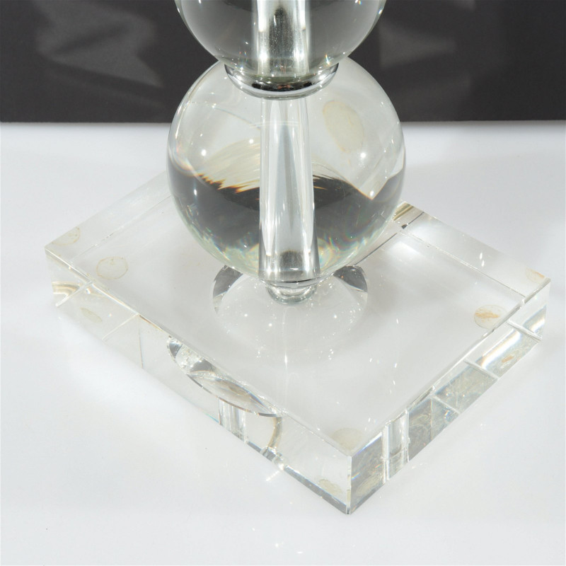 Modern Glass & Chrome Ball Lamp