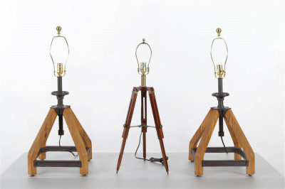 Pair of Ralph Lauren Industrial Style Table Lamps