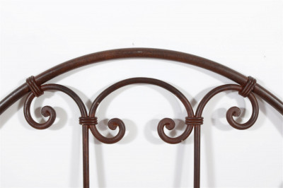 Scrolled Iron King Size Bed, rust finish