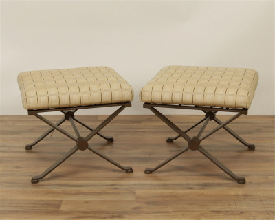Image for Lot Pair of Contemporary X Form Benches