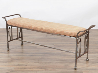 Image for Lot Art Deco Style Steel Bench