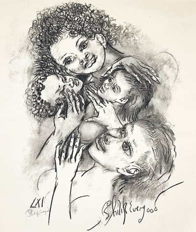 Image for Lot Philip Evergood - Untitled (Mother and Children)
