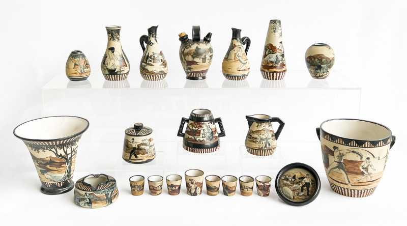 Group Of Étienne Vilotte & Poterie De Ciboure Pottery Vases And Vessels