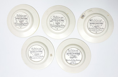 Set of 5 Poole Pottery Plates