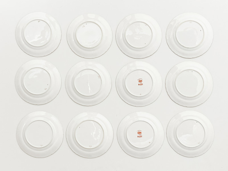 English Porcelain Plates, Set of 12