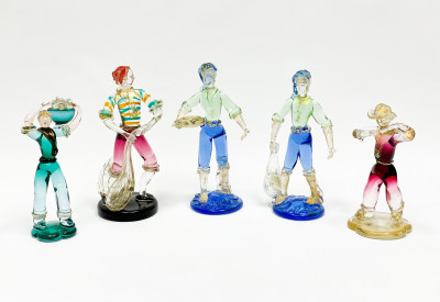 Image for Lot Group of 5 Venetian Murano Glass Figures