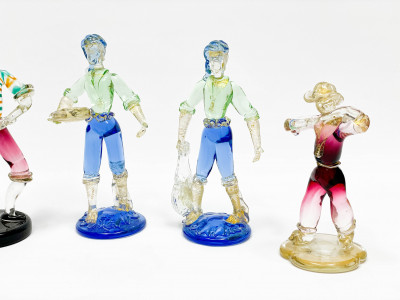 Group of 5 Venetian Murano Glass Figures