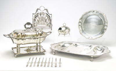Image for Lot Assorted Silver-Plate Table Articles and Flatware