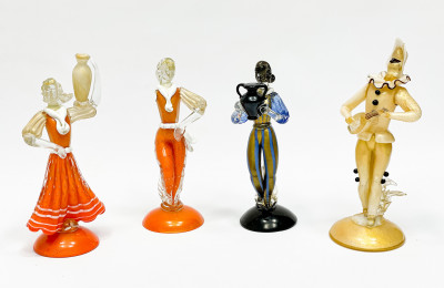 Image for Lot Group of 4 Venetian Murano Glass Figures