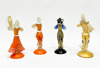 Group of 4 Venetian Murano Glass Figures