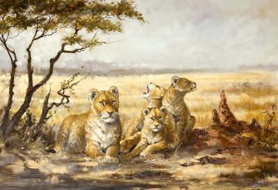 Image for Lot Silvia Duran - Untitled (Lioness and Her Cubs)