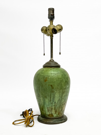 Paul Louis Mergier (attributed) - Dinanderie Vase mounted as a lamp