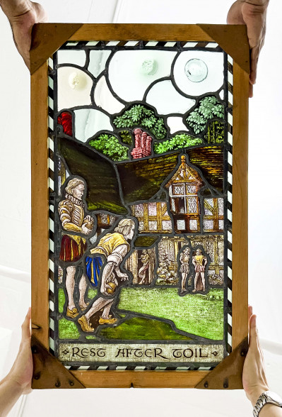 'Rest After Toil' Stained Glass Panel