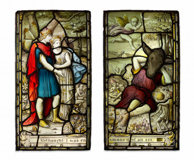 Image for Lot A Midsummer Night's Dream Stained Glass Diptych