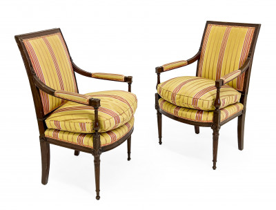 Image for Lot Pair of Louis XVI Style Fauteuils